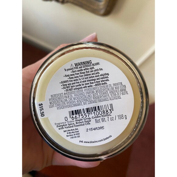 Bath and Body Works Pumpkin Pecan Waffles Candle 7 oz. BRAND NEW Fall Halloween - Picture 3 of 8